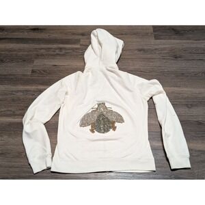 Twisted Heart Full Zip Hoodie Rhinestone Bee Graphic Y2K McBling Small? READ
